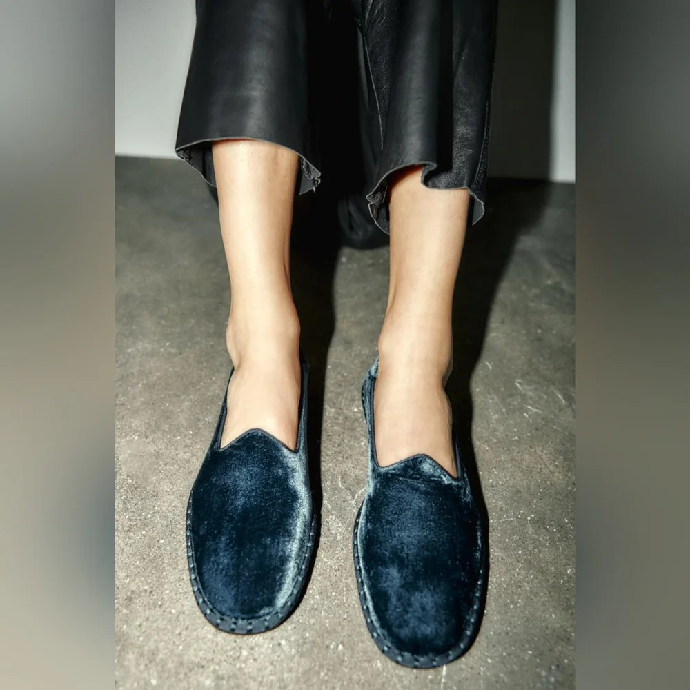 Zara Flay Velvet Shoes